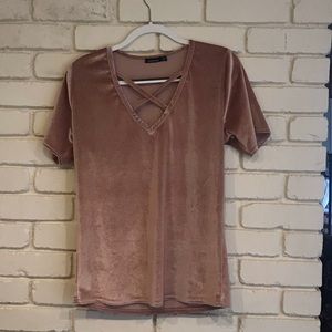 Velvet top light pink